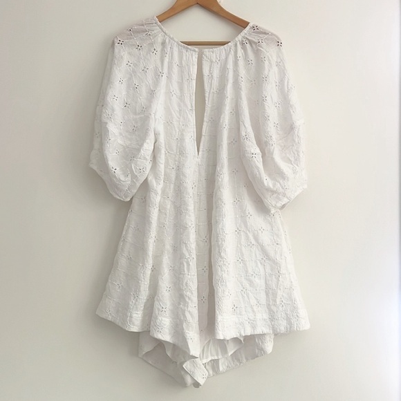 NWOT Free People Bop Around Romper Ivory White - Picture 13 of 16